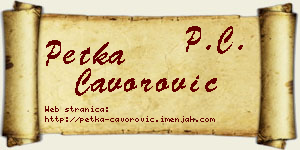 Petka Čavorović vizit kartica